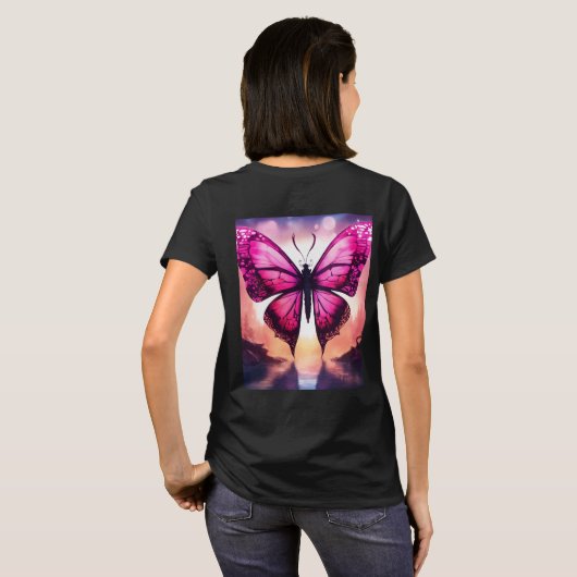 Wat dacht je van "Winged Whimsy: The Butterfly-Ins T-shirt (Achterkant volledig)