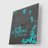 Wat dan ook, ik ben altijd laat.. vierkante klok (Hoek)