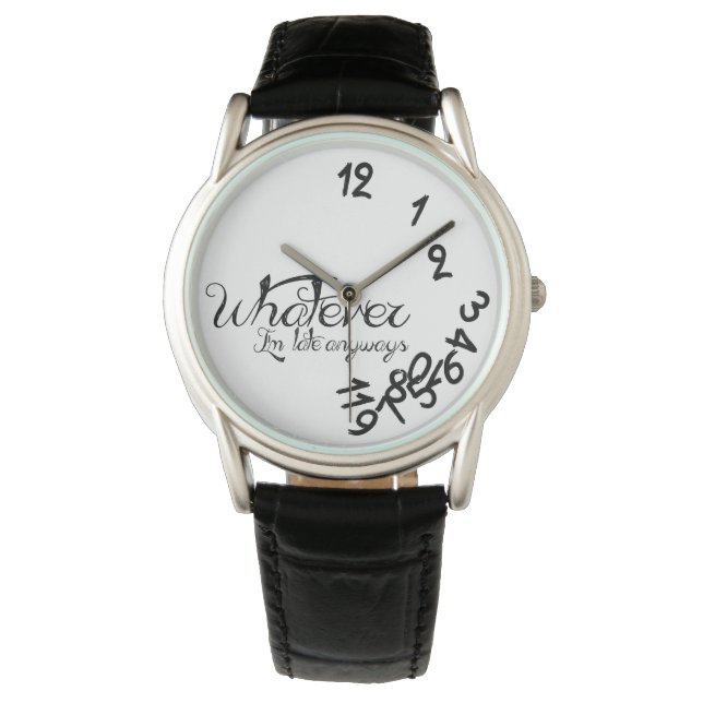 Wat dan ook, ik ben sowieso te laat - Classy black Horloge (Voorkant)