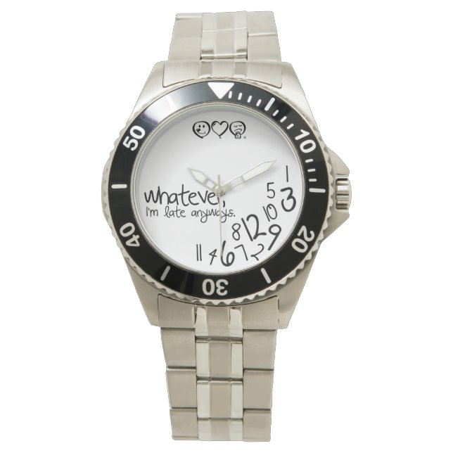 Wat dan ook, ik ben te laat. horloge (Voorkant)