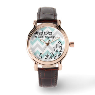 Wat dan ook, ik ben toch al laat - blauw en grijs  horloge