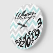 Wat dan ook, ik ben toch al laat - blauwgroen blau grote klok (Hoek)