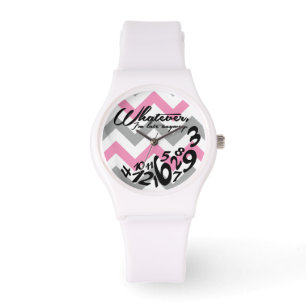 Wat dan ook, ik ben toch al laat - roze en grijze horloge