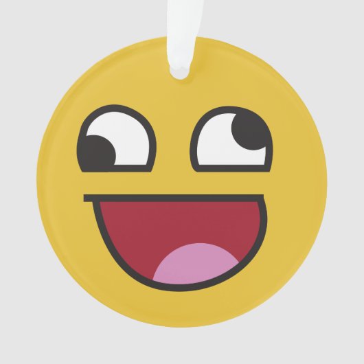 Wat dan ook. lachende emoji ornament (voorkant)