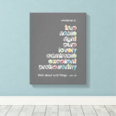 Wat dan ook: Phil 4:8 Canvas Afdruk (Insitu (Houten vloer))