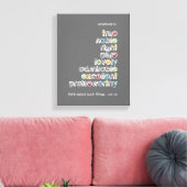 Wat dan ook: Phil 4:8 Canvas Afdruk (Insitu (Woonkamer))