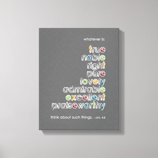 Wat dan ook: Phil 4:8 Canvas Afdruk (Voorkant)