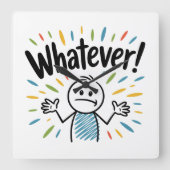 Wat dan ook. vierkante klok (Voorkant)