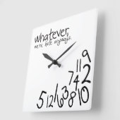 Wat dan ook, we zijn te laat. vierkante klok (Hoek)