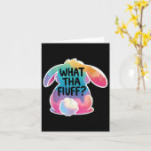 Wat dat fluff grappig Pasen Bunny Tie Dye Egg Hunt Kaart (Gele Bloem)