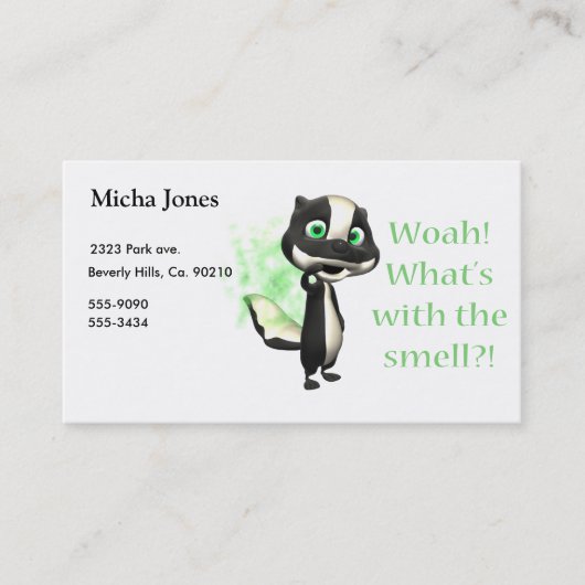 Wat dat gekruiste stinkdier visitekaartje (Voorkant)