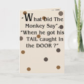 "Wat de aap deed zeg" Humoristisch wenskaart Kaart (Voorkant)