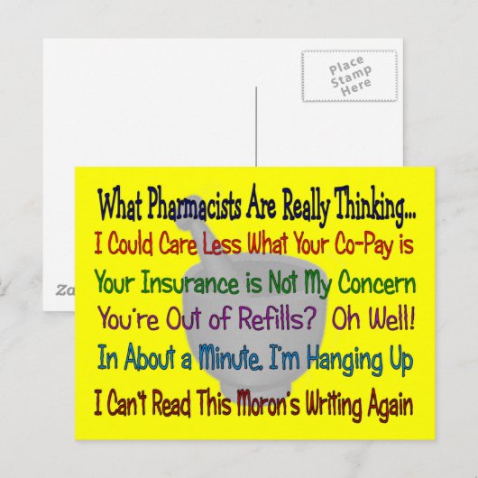 Wat de apothekers echt denken briefkaart (Voorkant / Achterkant)