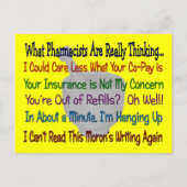 Wat de apothekers echt denken briefkaart (Voorkant)