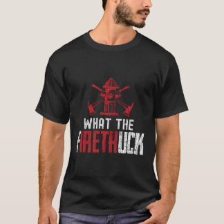 Wat de brandweerauto grappige brandweermannen grij t-shirt