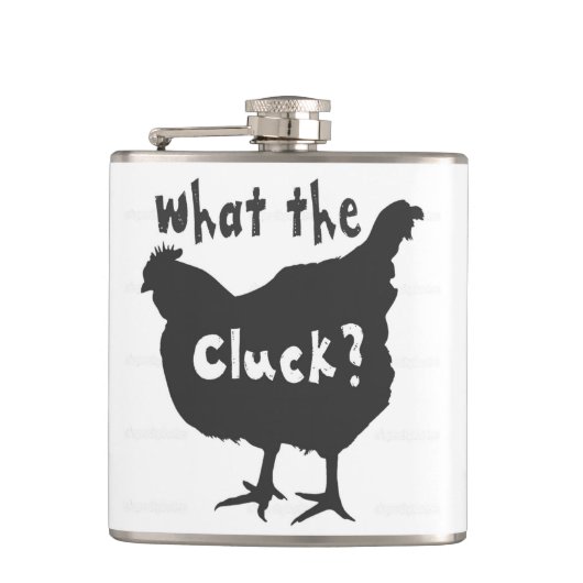 Wat de Cluck? Heupfles (Voorkant)