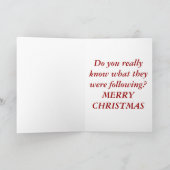 Wat de drie koningen zagen feestdagen kaart (Binnen)