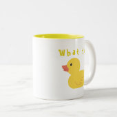 Wat de Duck? Grappig Tweekleurige Koffiemok (Voorkant rechts)