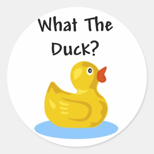 Wat de Duck? Ronde Sticker (Voorkant)