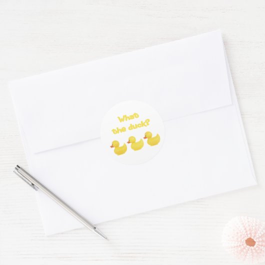 Wat de Duck? Ronde Sticker (Envelop)
