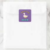 Wat de...eend? humoristische quote vierkante sticker (Tas)
