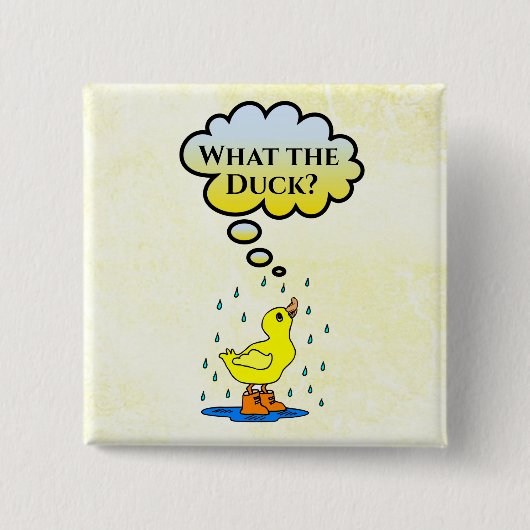 Wat de eend? Knop Vierkante Button 5,1 Cm (Voorkant)