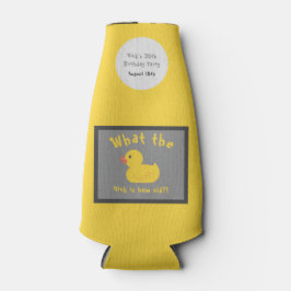 Wat de eend verjaardag grappig geel flesjeskoeler