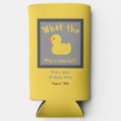 Wat de eend verjaardag grappig geel seltzer blikjeskoeler (Voorkant)