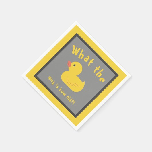 Wat de eend verjaardag grappig geel servet (Hoek)