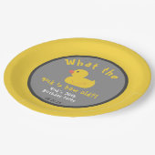 Wat de eend verjaardag Punny Yellow Papieren Bordje (Gekanteld)
