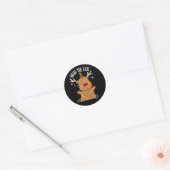 Wat De Eland Grappig Dieren Grap Dark BG Ronde Sticker (Envelop)