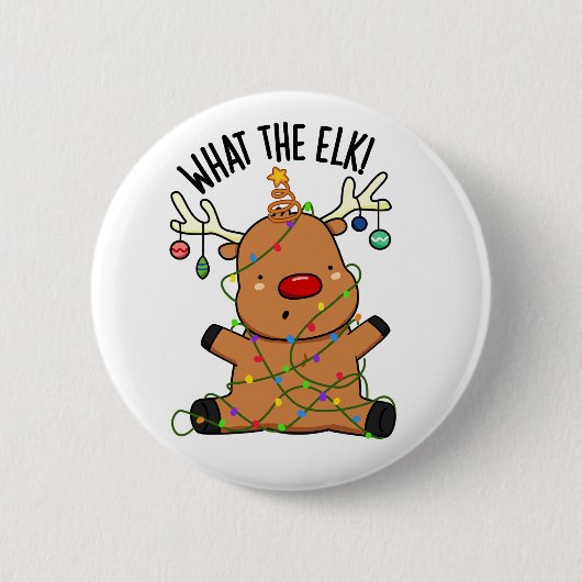 Wat De Eland Grappige Dier Punt Ronde Button 5,7 Cm (Voorkant)