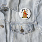 Wat De Eland Grappige Dier Punt Ronde Button 5,7 Cm (In situ)