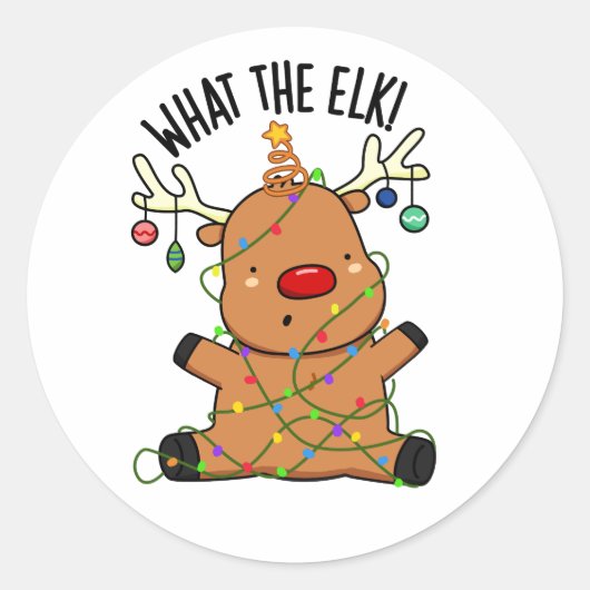 Wat De Eland Grappige Dier Punt Ronde Sticker (Voorkant)