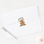 Wat De Eland Grappige Dier Punt Ronde Sticker (Envelop)