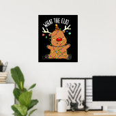 Wat De Eland Grappige Dieren Grap Donkere Achtergr Poster (Thuiskantoor)