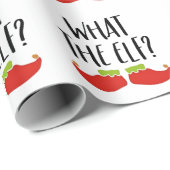 Wat de Elf Grappig Kerst Elf Kerstman Cadeaupapier (Rol Hoek)