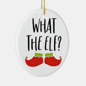 Wat de Elf Grappig Kerst Elf Kerstman Keramisch Ornament (Rechts)