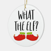 Wat de Elf Grappig Kerst Elf Kerstman Keramisch Ornament (Links)