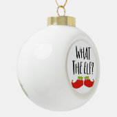 Wat de Elf Grappig Kerst Elf Kerstman Keramische Bal Ornament (Links)