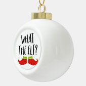 Wat de Elf Grappig Kerst Elf Kerstman Keramische Bal Ornament (Rechts)