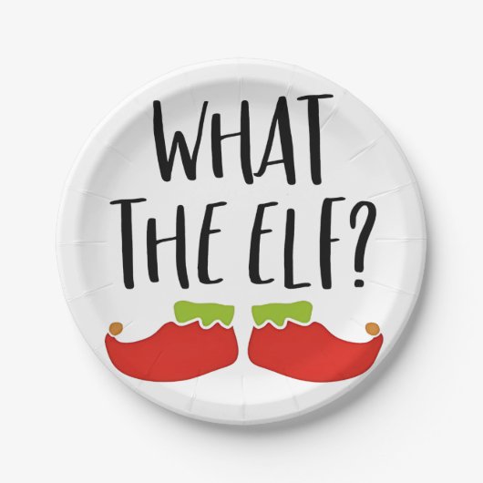 Wat de Elf Grappig Kerst Elf Kerstman Papieren Bordje (Voorkant)