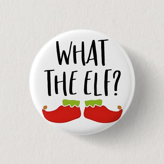 Wat de Elf Grappig Kerst Elf Kerstman Ronde Button 3,2 Cm (Voorkant)