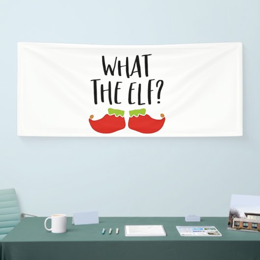 Wat de Elf Grappig Kerst Elf Kerstman Spandoek (Beurs)