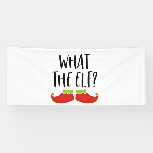 Wat de Elf Grappig Kerst Elf Kerstman Spandoek (Horizontaal)