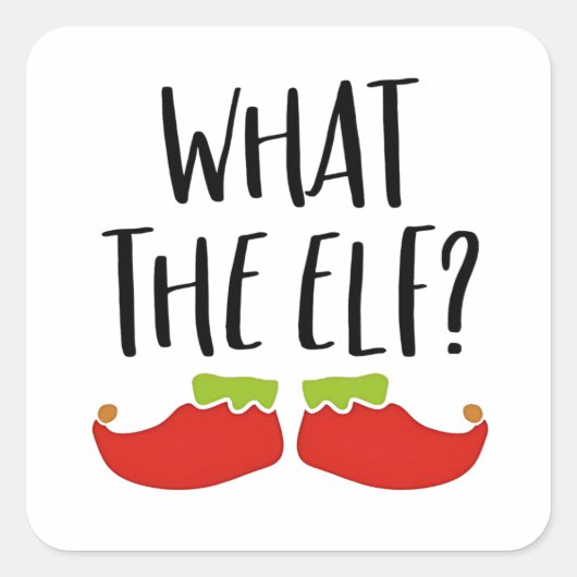 Wat de Elf Grappig Kerst Elf Kerstman Vierkante Sticker (Voorkant)