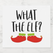 Wat de Elf Leuke Kerst Elf Kerstman Sparkling Wijnetiket (Enkel label)