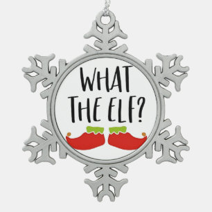 Wat de Elf Leuke Kerst Elf Kerstman  Tin Sneeuwvlok Ornament