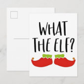 Wat de Elf Lustige Kerst Elf Kerstman  Uitnodiging Briefkaart (Voorkant / Achterkant)