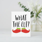 Wat de Elf Lustige Kerst Elf Kerstman  Uitnodiging Briefkaart (Staand voorkant)